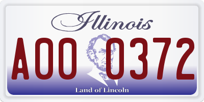 IL license plate A000372