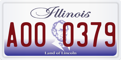 IL license plate A000379
