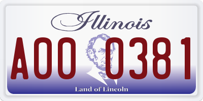 IL license plate A000381