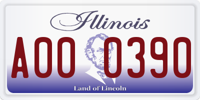 IL license plate A000390