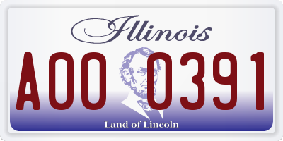IL license plate A000391