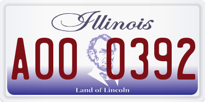 IL license plate A000392