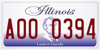 IL license plate A000394