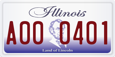 IL license plate A000401