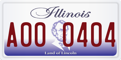 IL license plate A000404
