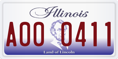 IL license plate A000411
