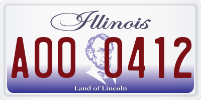 IL license plate A000412