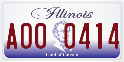 IL license plate A000414