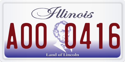 IL license plate A000416