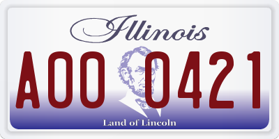 IL license plate A000421