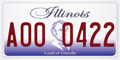 IL license plate A000422