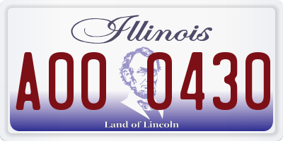 IL license plate A000430