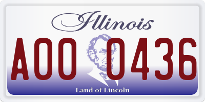 IL license plate A000436