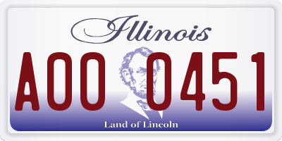 IL license plate A000451