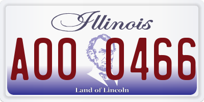 IL license plate A000466