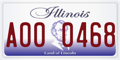 IL license plate A000468