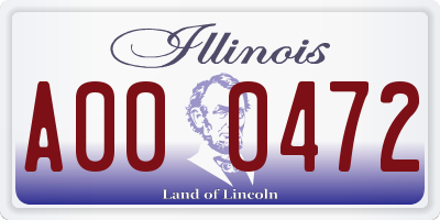 IL license plate A000472
