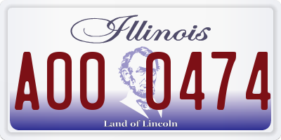 IL license plate A000474
