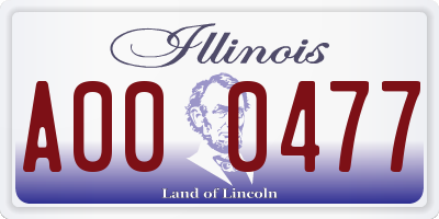 IL license plate A000477