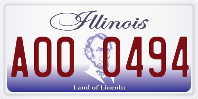 IL license plate A000494