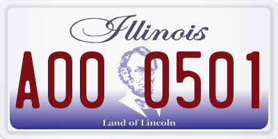IL license plate A000501