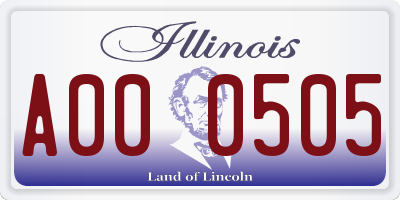 IL license plate A000505