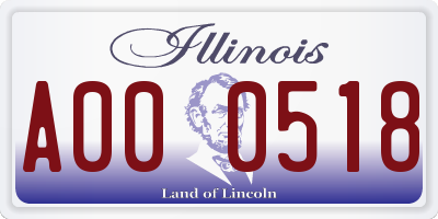 IL license plate A000518