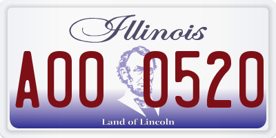 IL license plate A000520