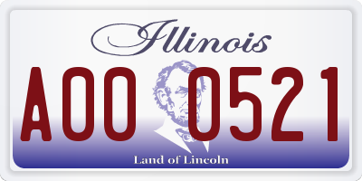 IL license plate A000521