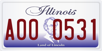 IL license plate A000531