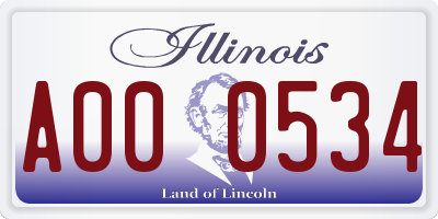 IL license plate A000534