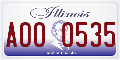 IL license plate A000535
