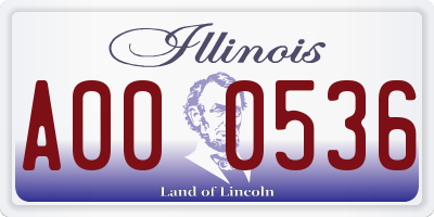 IL license plate A000536