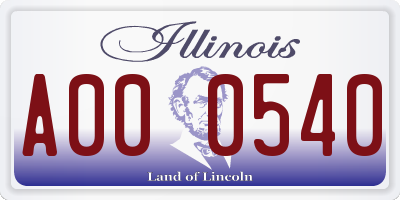 IL license plate A000540