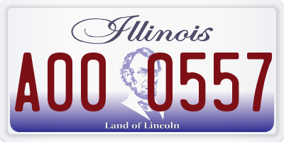 IL license plate A000557