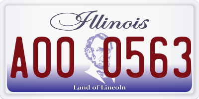 IL license plate A000563