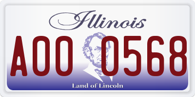IL license plate A000568
