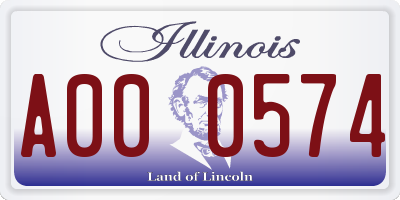 IL license plate A000574