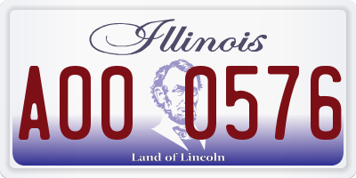 IL license plate A000576