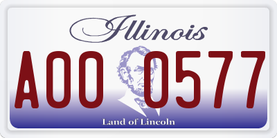IL license plate A000577