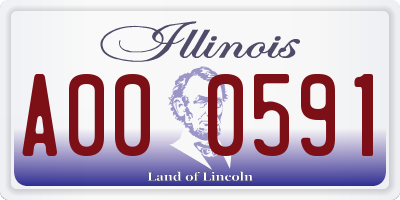 IL license plate A000591