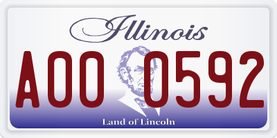 IL license plate A000592