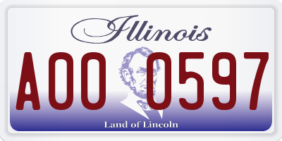 IL license plate A000597