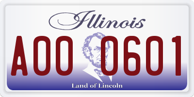 IL license plate A000601