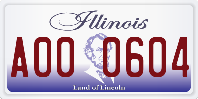 IL license plate A000604