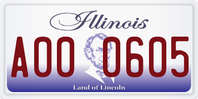 IL license plate A000605
