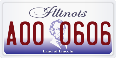 IL license plate A000606
