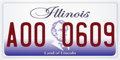 IL license plate A000609