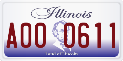 IL license plate A000611