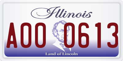 IL license plate A000613